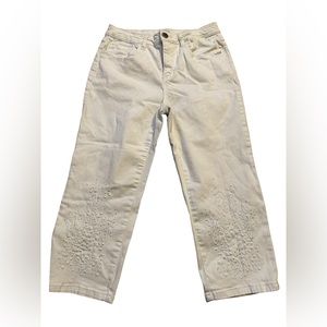 FDJ French Dressing Jeans White Cropped Pants Size 6 Olivia Embellished …